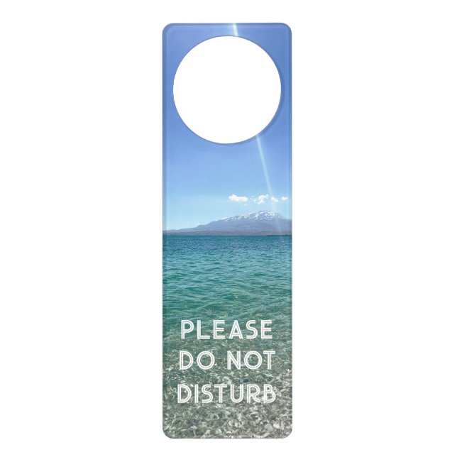 Crystal Water View Blue Sky Beach Vibe Peaceful Door Hanger (Front)