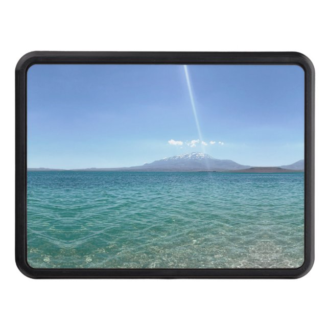 Crystal Water View Blue Sky Beach Vibe Peaceful Hitch Cover (Front)