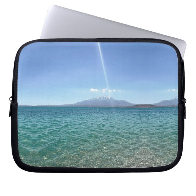 Crystal Water View Blue Sky Beach Vibe Peaceful Laptop Sleeve (Front)