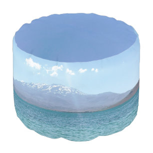 Crystal Water View Blue Sky Beach Vibe Peaceful Pouf