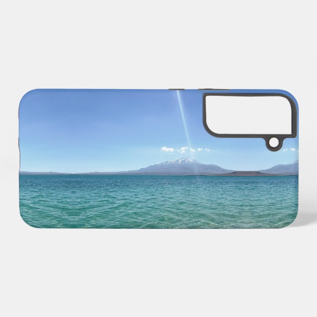 Crystal Water View Blue Sky Beach Vibe Peaceful Samsung Galaxy Case (Back Horizontal)