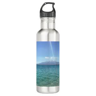Crystal Water View Blue Sky Beach Vibe Peaceful Stainless Steel Water Bottle