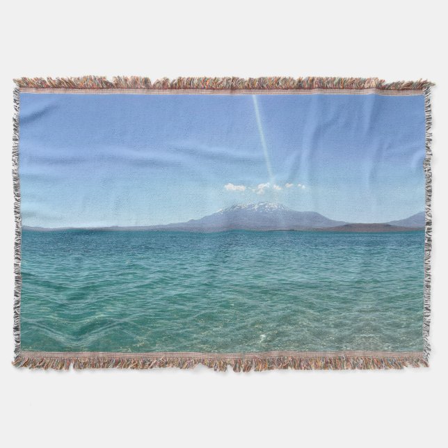 Crystal Water View Blue Sky Beach Vibe Peaceful Throw Blanket (Front)