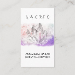 *~* Crystal Watercolor Sacred Energy Healing Arts Business Card