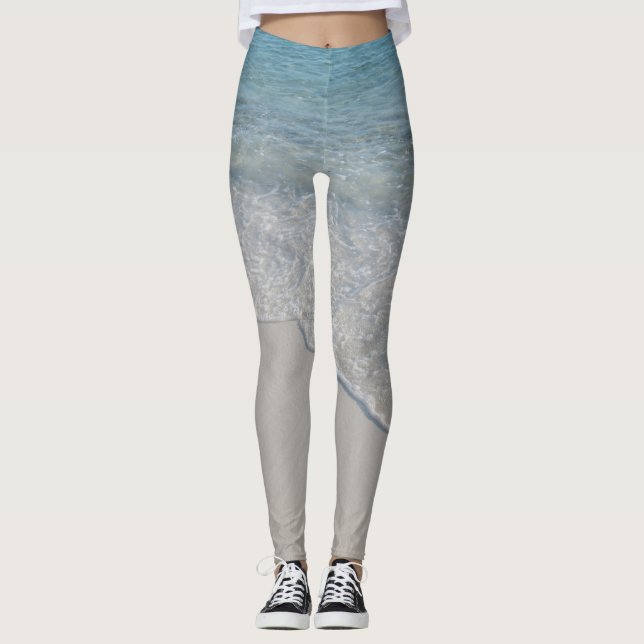 Crystal Wave Kiss #1 #ocean #wall #decor #art Leggings (Front)