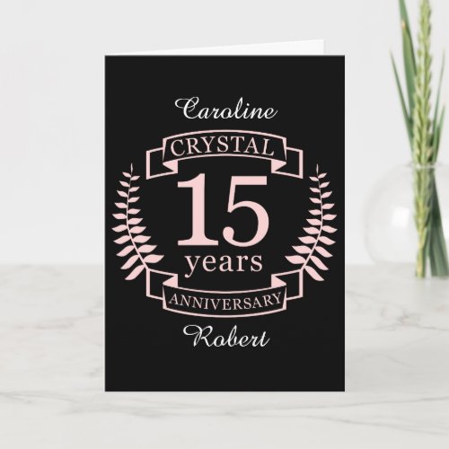 Crystal wedding anniversary 15 years card