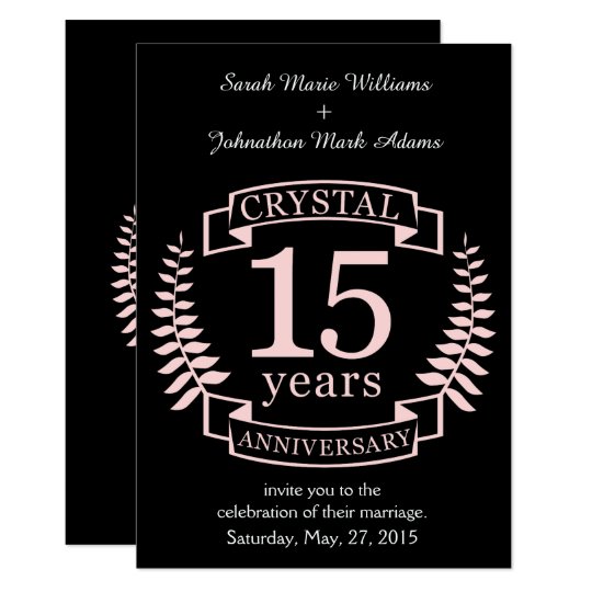 Crystal Wedding Anniversary 15 Years Invitation Crystal Wedding Anniversary 15 Years Invitation