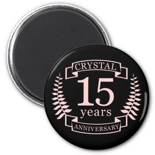 Crystal wedding anniversary 15 years magnet