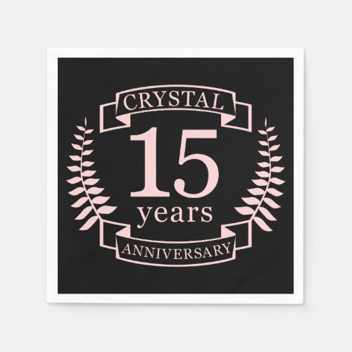 Crystal wedding anniversary 15 years napkins