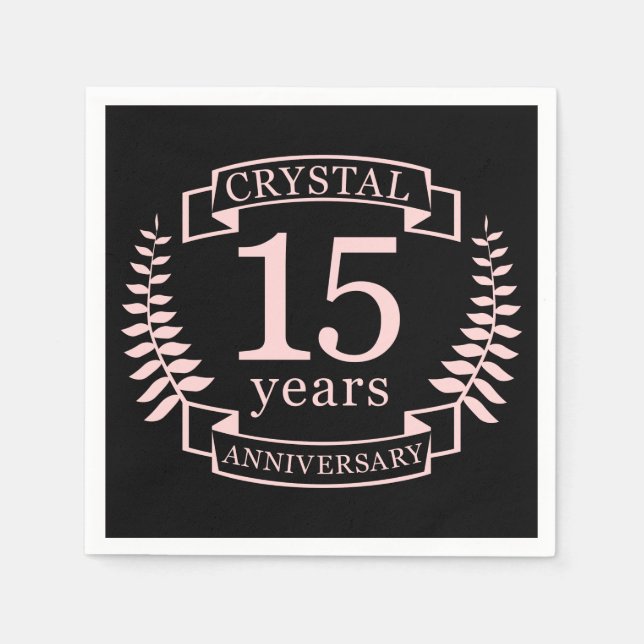 Crystal wedding anniversary 15 years napkins (Front)