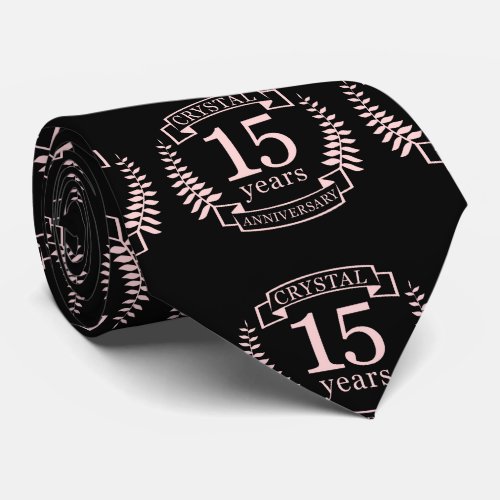 Crystal wedding anniversary 15 years neck tie