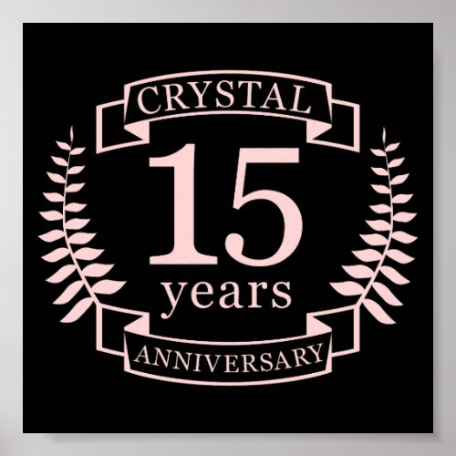 Crystal wedding anniversary 15 years poster