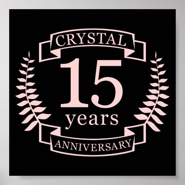Crystal wedding anniversary 15 years poster (Front)