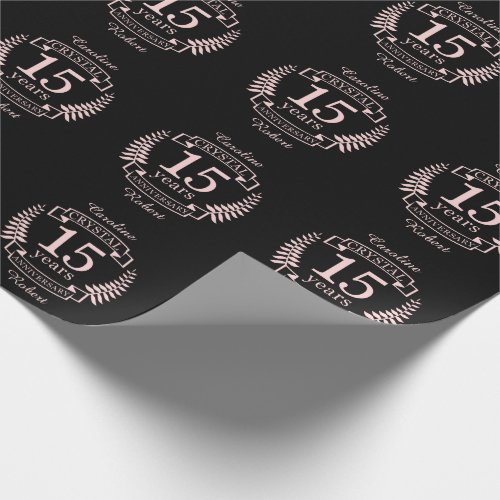 Crystal wedding anniversary 15 years wrapping paper