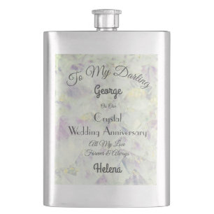 Crystal Wedding Anniversary Classic Flask