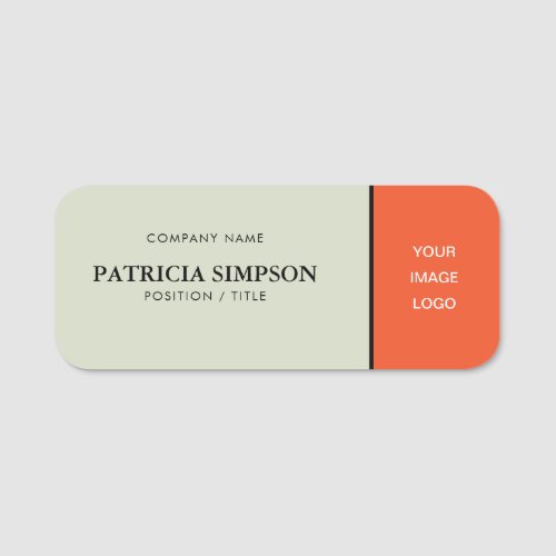 Crystal White And Tangerine Tango Orange Feminine Name Tag