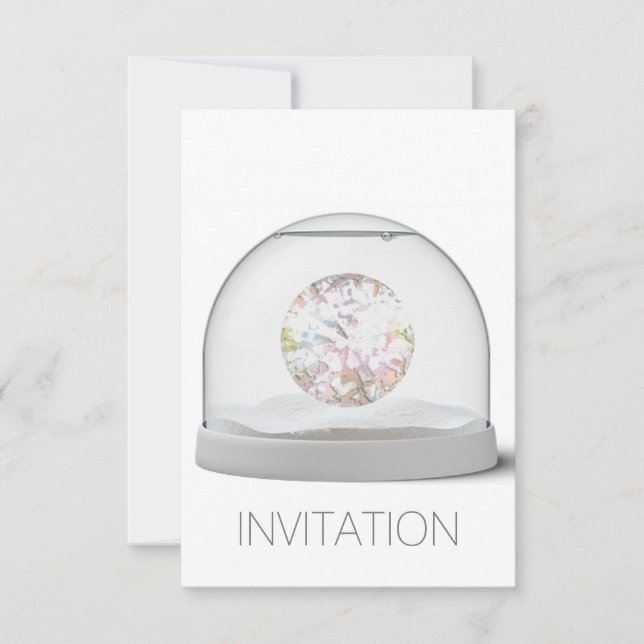 Crystal White Swarovski Club Party Vip Invitation (Front)