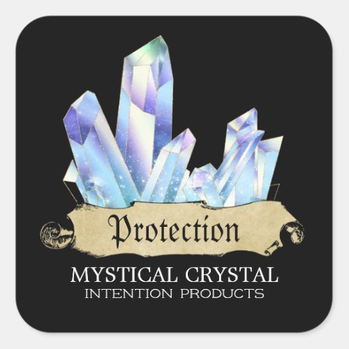Crystal Witch Black And Blue Spell Jar Labels