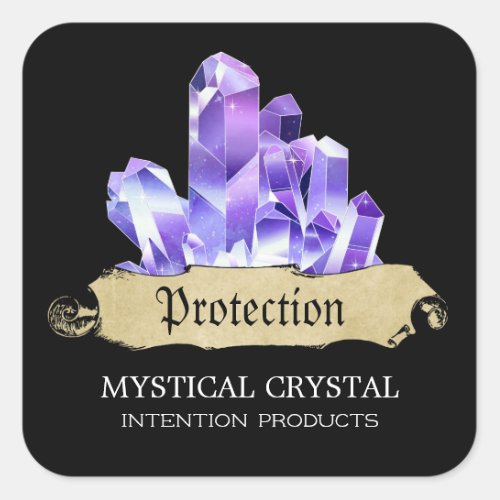 Crystal Witch Black And Purple Spell Jar Labels