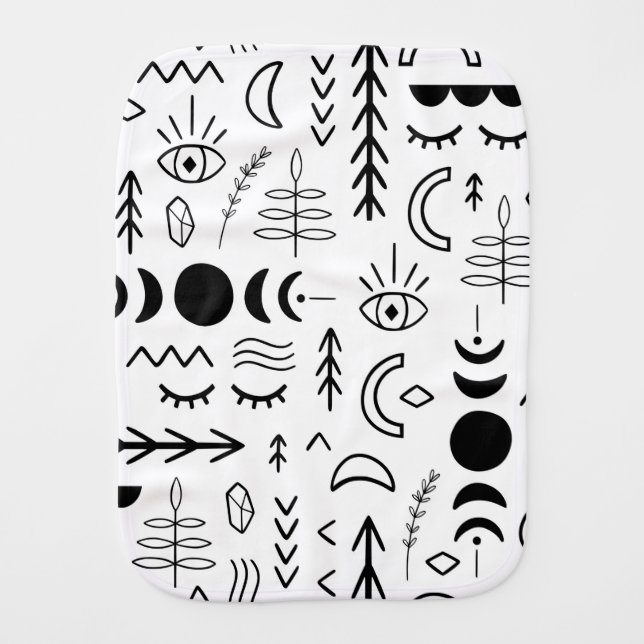 Crystal Witchy Spellbound Moonchild Baby Burp Cloth (Front)