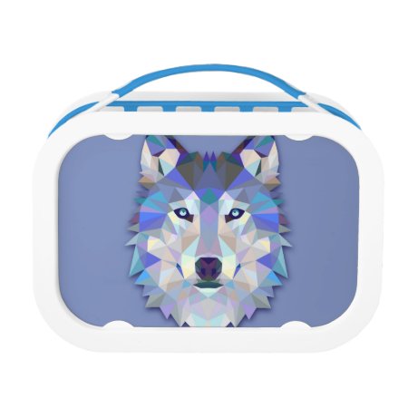 Crystal Wolf Geometric Wolf Head Lunch Box