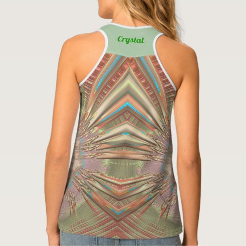 CRYSTAL  Womens Tank Top Pink Lime Coral Blue 