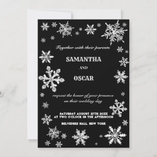 crystale snowflakes winter wedding invitation