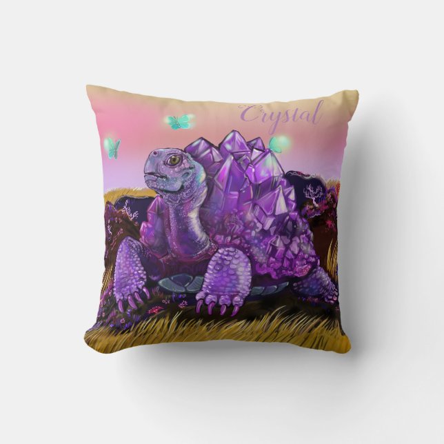 Crystaline Tortoise Throw Pillow (Front)