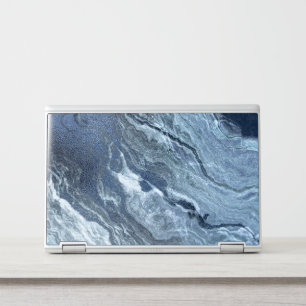 Crystalized Blue Agate Dusty Slate Marbled Stone HP Laptop Skin