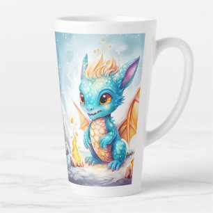 Crystalized Cute Baby Blue Dragon-68799 Latte Mug