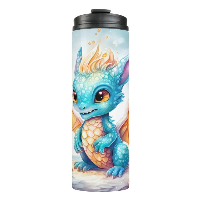 Crystalized Cute Baby Blue Dragon-68799 Thermal Tumbler (Front)