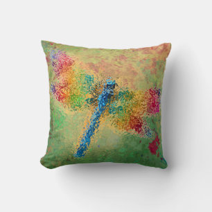 Crystalized Dragonfly (green) Throw Pillow