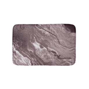 Crystalized Mauve Agate   Dusty Rose Pink Marble Bath Mat