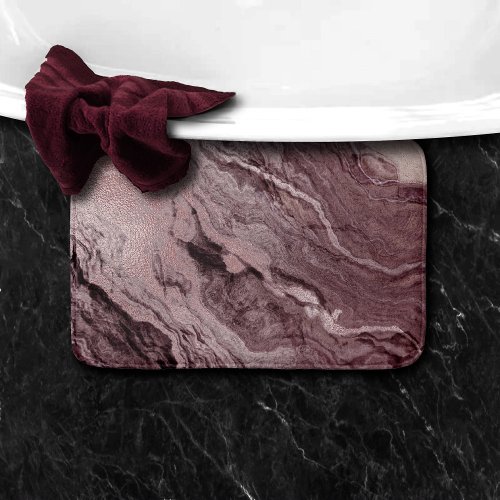 Crystalized Mauve Agate  Dusty Rose Pink Marble Bath Mat