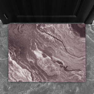 Crystalized Mauve Agate Dusty Rose Pink Marble Doormat