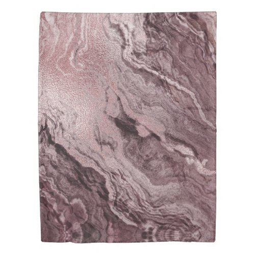 Crystalized Mauve Agate  Dusty Rose Pink Marble Duvet Cover