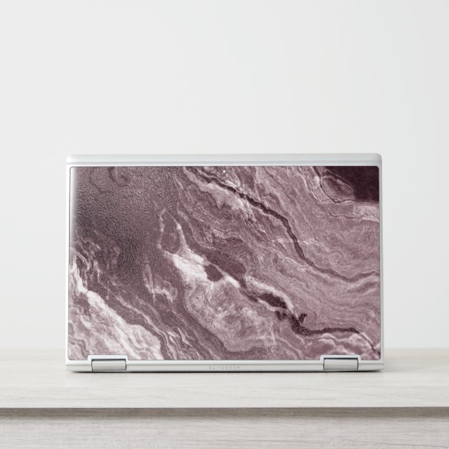 Crystalized Mauve Agate | Dusty Rose Pink Marble HP Laptop Skin (Front)