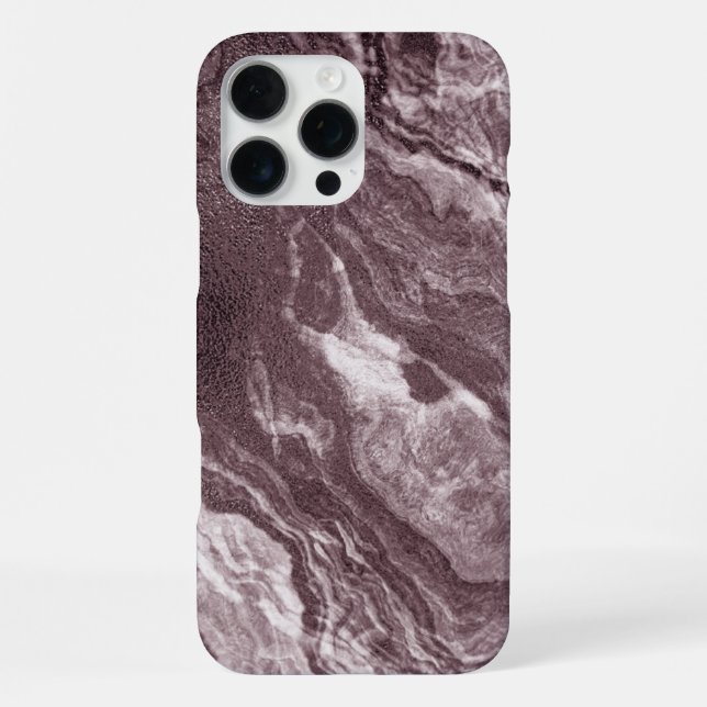 Crystalized Mauve Agate | Dusty Rose Pink Marble iPhone Case (Back)
