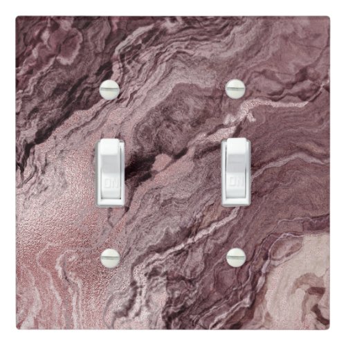 Crystalized Mauve Agate  Dusty Rose Pink Marble Light Switch Cover
