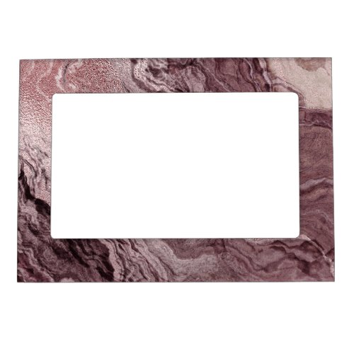 Crystalized Mauve Agate  Dusty Rose Pink Marble Magnetic Frame