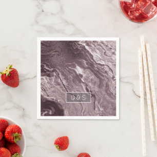 Crystalized Mauve Agate Dusty Rose Pink Marble Napkins