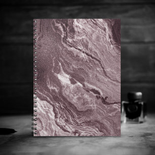 Crystalized Mauve Agate Dusty Rose Pink Marble Notebook