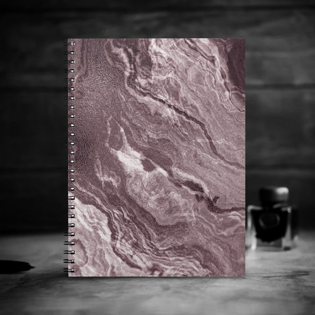 Crystalized Mauve Agate | Dusty Rose Pink Marble Notebook (Creator Uploaded)