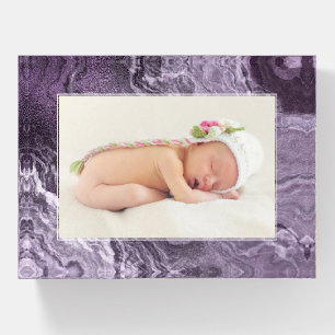 Crystalized Purple Agate   Moody Marbled Photo Paperweight