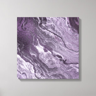 Crystalized Purple Agate Moody Marbled Stone Canvas Print