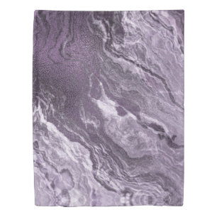 Crystalized Purple Agate   Moody Marbled Stone Duvet Cover