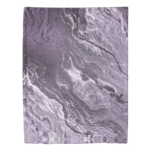 Crystalized Purple Agate  Moody Marbled Stone Duvet Cover