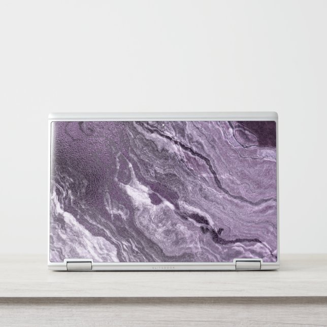 Crystalized Purple Agate | Moody Marbled Stone HP Laptop Skin (Front)