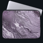 Crystalized Purple Agate | Moody Marbled Stone Laptop Sleeve<br><div class="desc">Elegantly sophisticated faux metallic foil strata in an alluring agate stone featuring gorgeous monochromatic ebbs and flows of fluid ink for a beautiful marbling watercolor texture. The conceptual modern abstract aesthetic adds the perfect pop of luxurious color and personal style. Also transferable to school/office supplies or decor for an easy...</div>