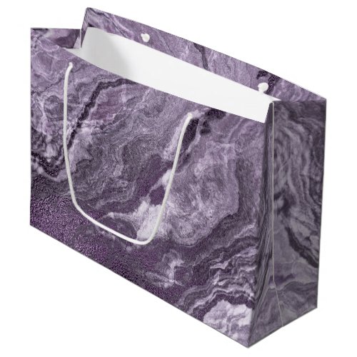 Crystalized Purple Agate  Moody Marbled Stone Large Gift Bag